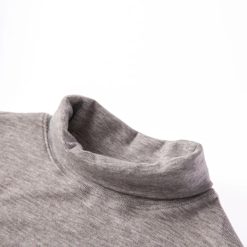 Осенний серый свитер с высоким воротником для мальчиков повседневная