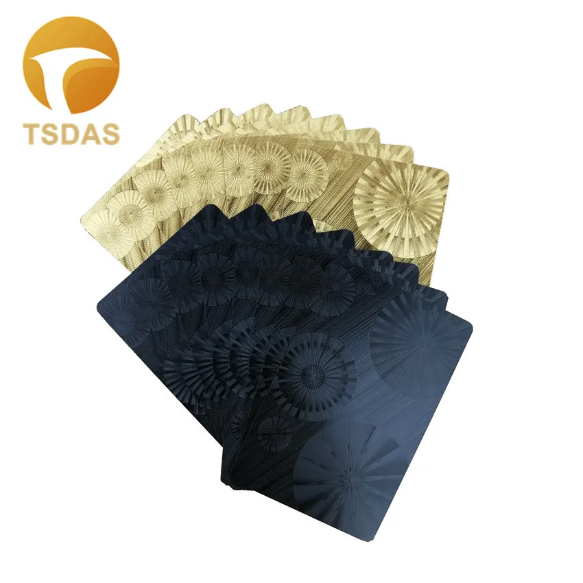 24K золото и черный 54 шт. покерные игральные карты с деревянной коробкой