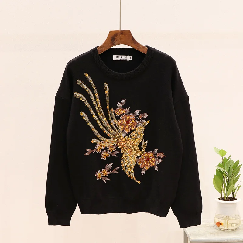 Бисероплетение Феникс комплект из 2 предметов Женский вязаный свитер костюм