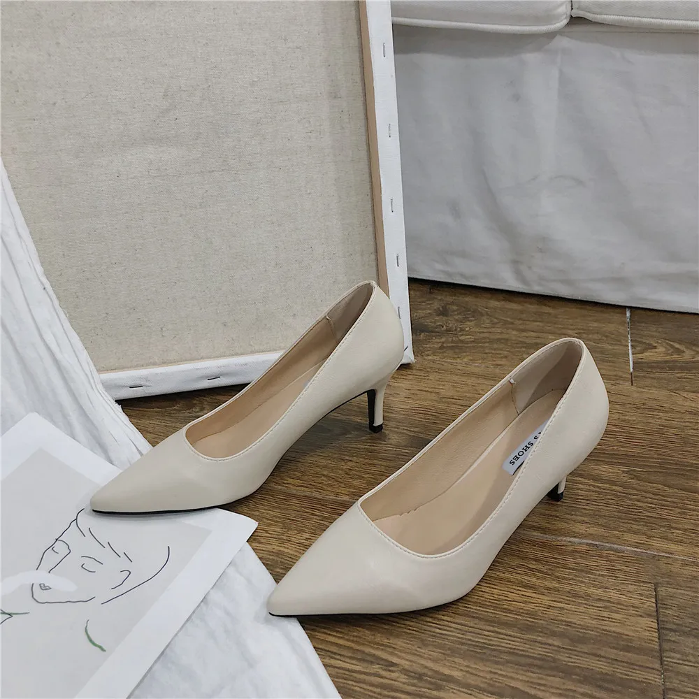 Туфли женские на высоком каблуке классические туфли-лодочки заостренный носок