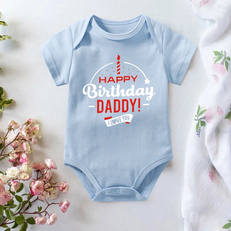 

Happy Birthday Daddy! I Love You Infant Toddler Boys Girls Onesies Funny Graphic Printed Baby Bodysuits One Piece Baby Rompers