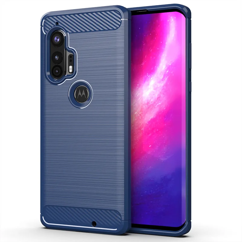 

For Motorola Moto Edge Plus Case Carbon Fiber Cover Shockproof Phone Case For Moto Edge+ Protective Cover Flex Bumper Housing