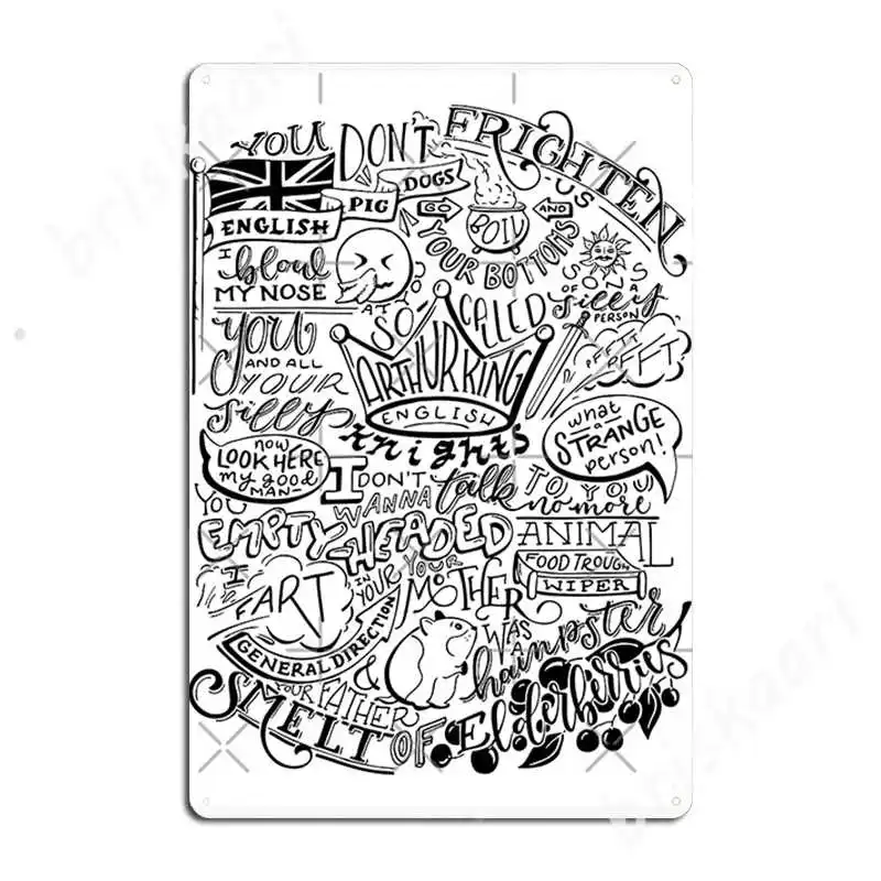 Monty питон французский замок изоляция металлические знаки бар пещера Настенный декор кинотеатр кухня создание жестяных знаков плакаты