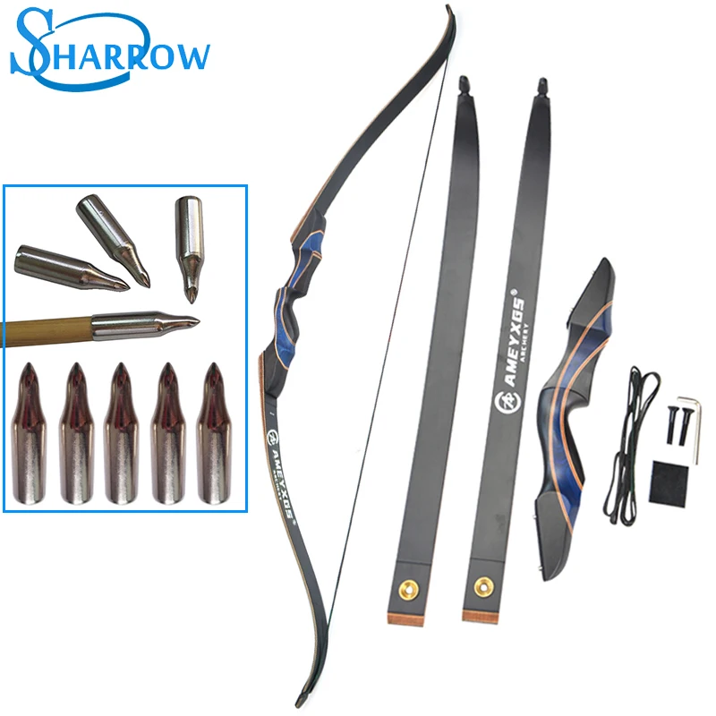 1 Набор 56 дюймовый охотничий изогнутый лук 20 50lbs опционально Съемный Деревянный