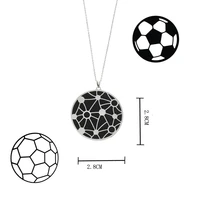 yoiumit stainless steel necklace football shape pendant interchangeable leather clavicle necklace fashion casual sports jewelry