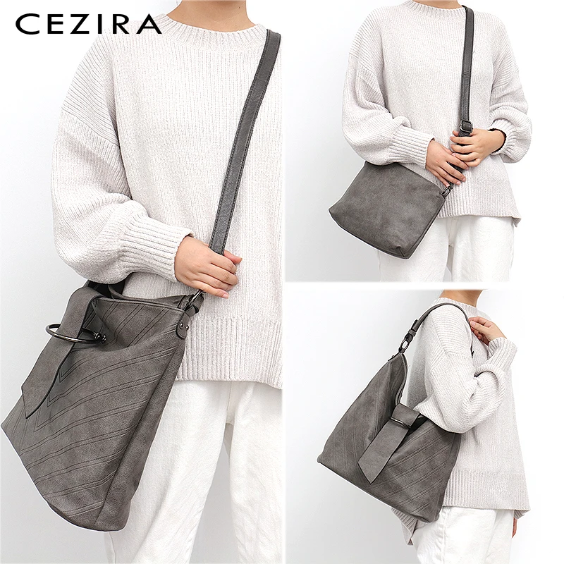 

CEZIRA Women Handbags Designer Luxury PU Vegan Leather Shoulder Bags Fashion Large Hobo Daily Crossbody Bags Female Casual Bolsa