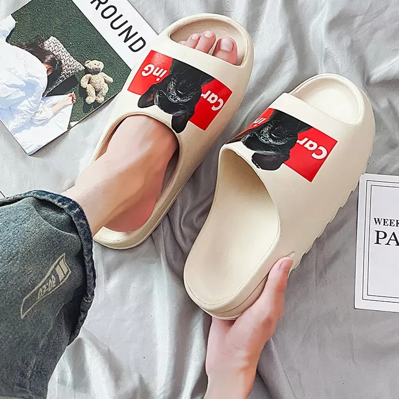 Coslony/тапочки Мужские уличные шлепанцы с Пикачу Удобные дышащие пляжные Вьетнамки