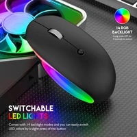 2 4g wireless mouse charging wireless bluetooth compatible mouse led breathing light marquee mouse 5 1 dual mode mouse