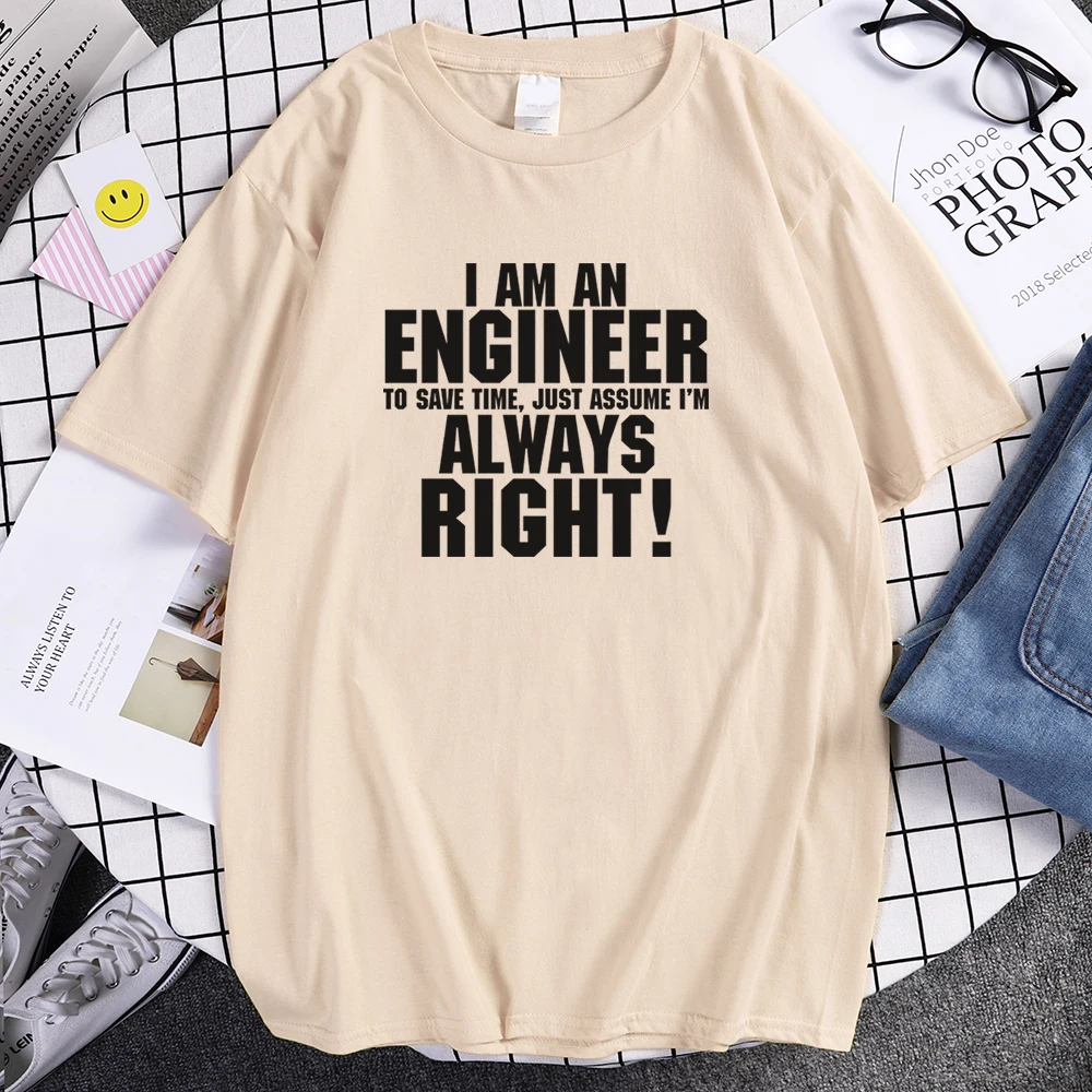 Мужская футболка с надписью I AM AN ENGINEER хлопковая коротким рукавом из Джерси