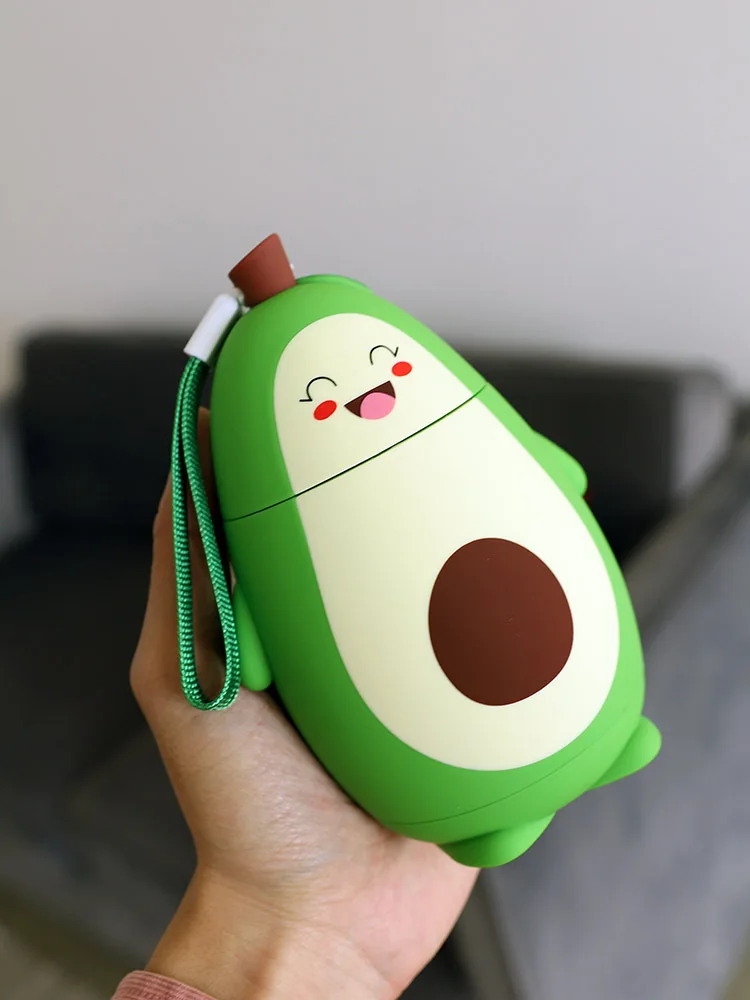 Милый мультяшный авокадо стеклянный двухслойный для студентов простой свежий