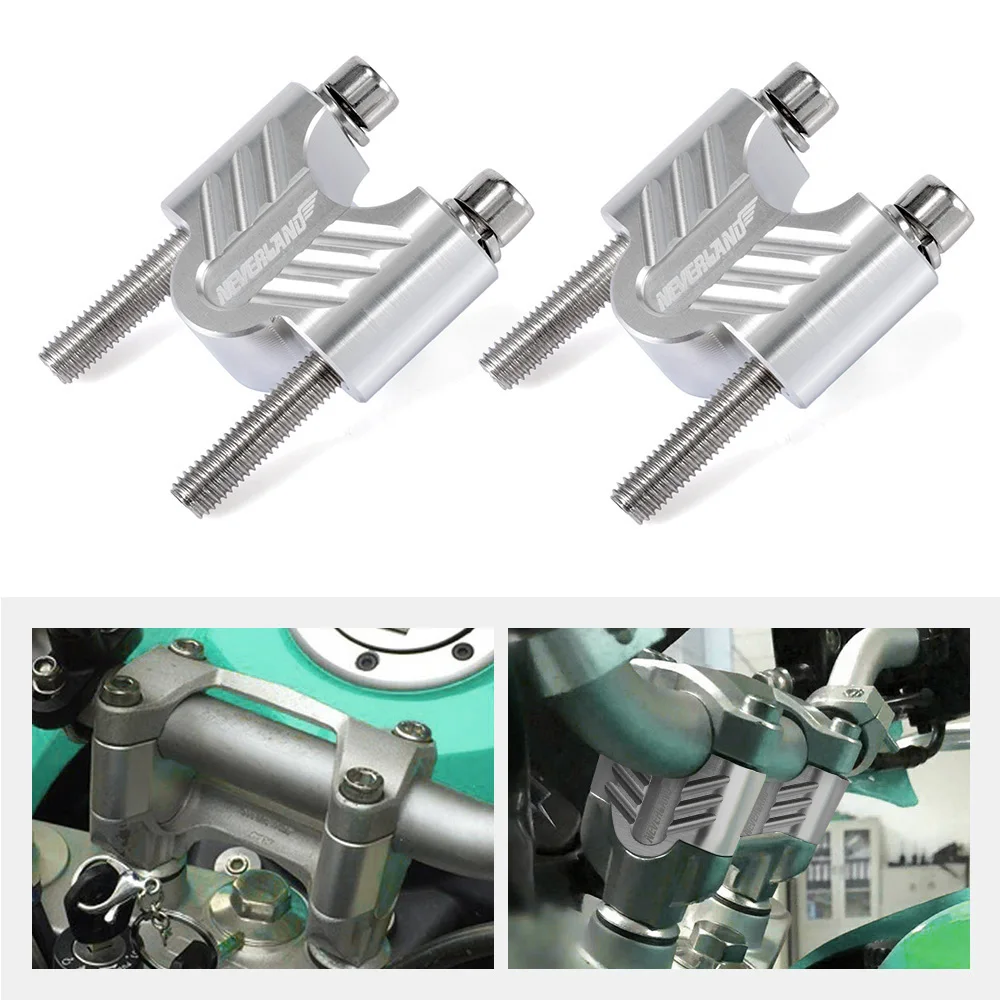 22mm Silver Riser 7/8 ''22 мм 28 мм CNC алюминиевый руль стояки Rise Mount зажим Универсальный Мотоцикл ATV Riser D45 - Цвет: 22mm Silver Riser