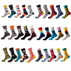 5 парнабор милые  мужские и женщин в полоску счастливые носки для девочек забавные носки с принтом носки принт авокадо женские цветные собак кошек носки рождественские год хлопковые носки теплые новогодние носки