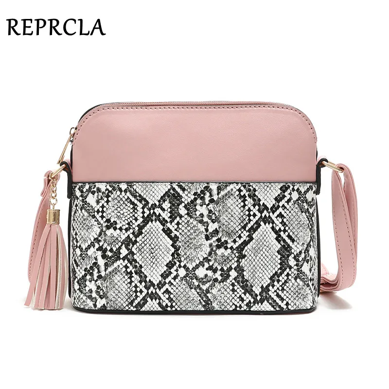 

7 Colors Available Shell Shoulder Bag Serpentine Crossbody Bags for Women PU Leather Handbag Tassel Female Messenger Bags