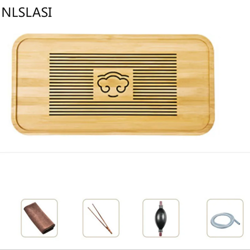 

Chinese traditional bamboo tea set tray Drain Storage water Dual-purpose Tea set tea tray Household tea set accessories NLSLASI