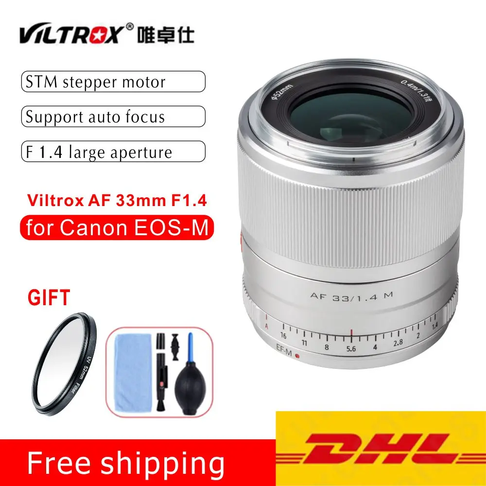 Viltrox 33 мм F1.4 EF M объектив с фиксированным фокусным расстоянием Авто фокус APS C для