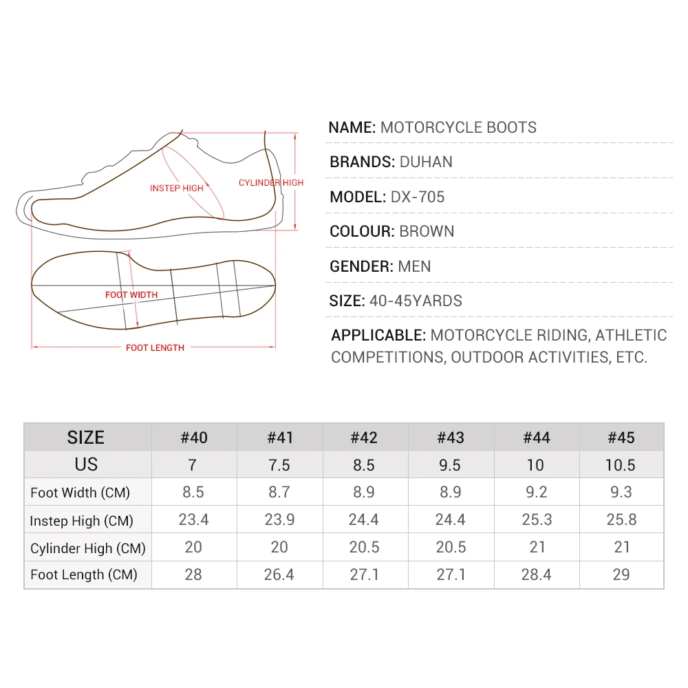Мужские мотоциклетные ботинки DUHAN Черные Водонепроницаемые кожаные для
