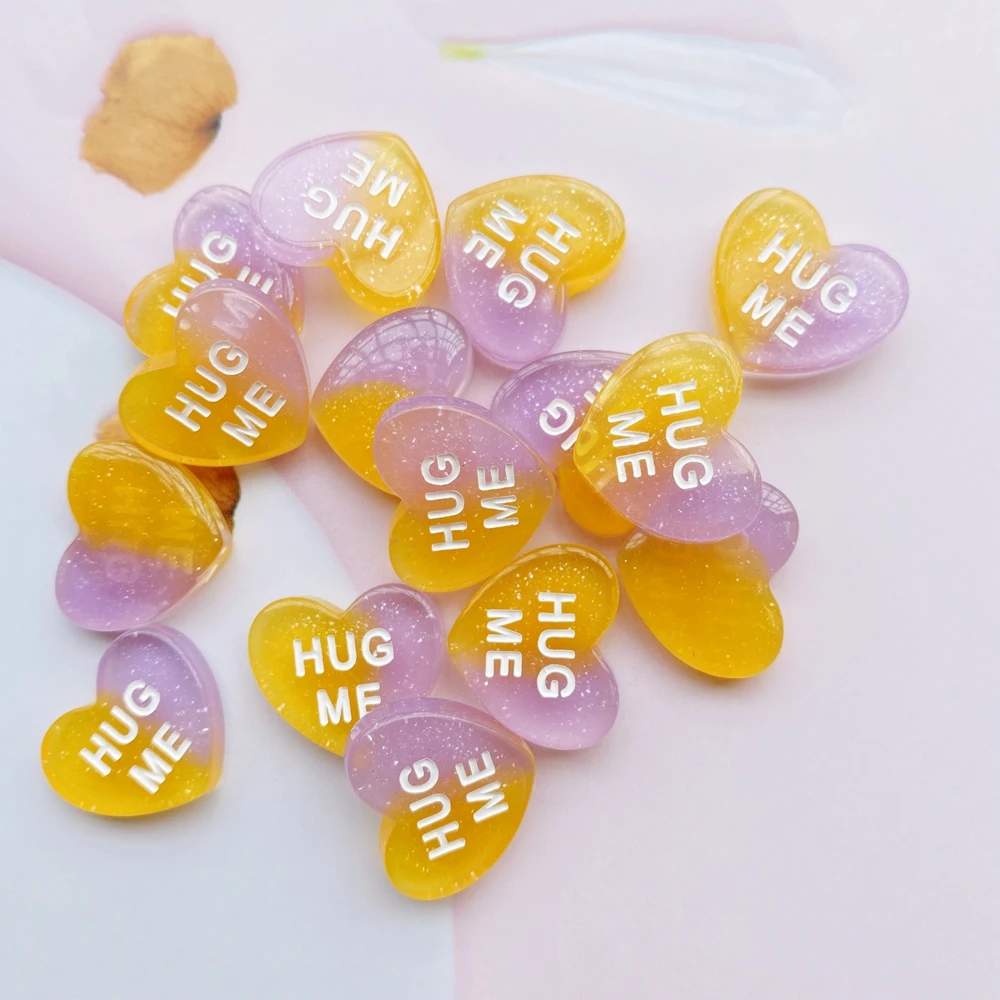 

Мини-кабошоны из полимера TSXJY, набор из 10/20 шт., двухцветное сердце