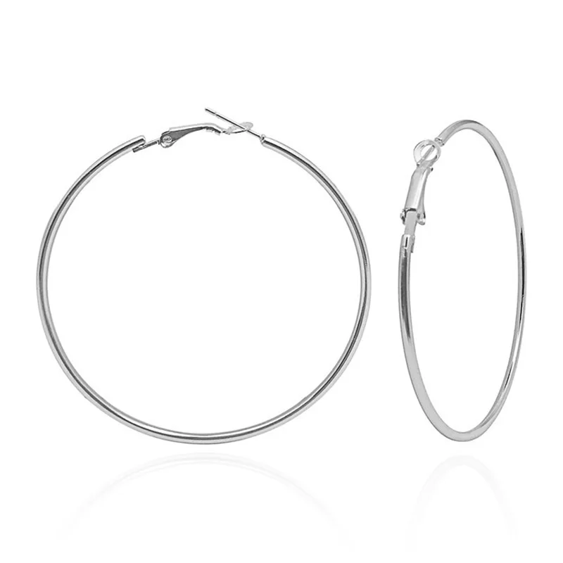 Fashion 80mm Large Round Earrings Gold Silver Color Exaggerated Circle Modern Women Popular Jewelry | Украшения и аксессуары
