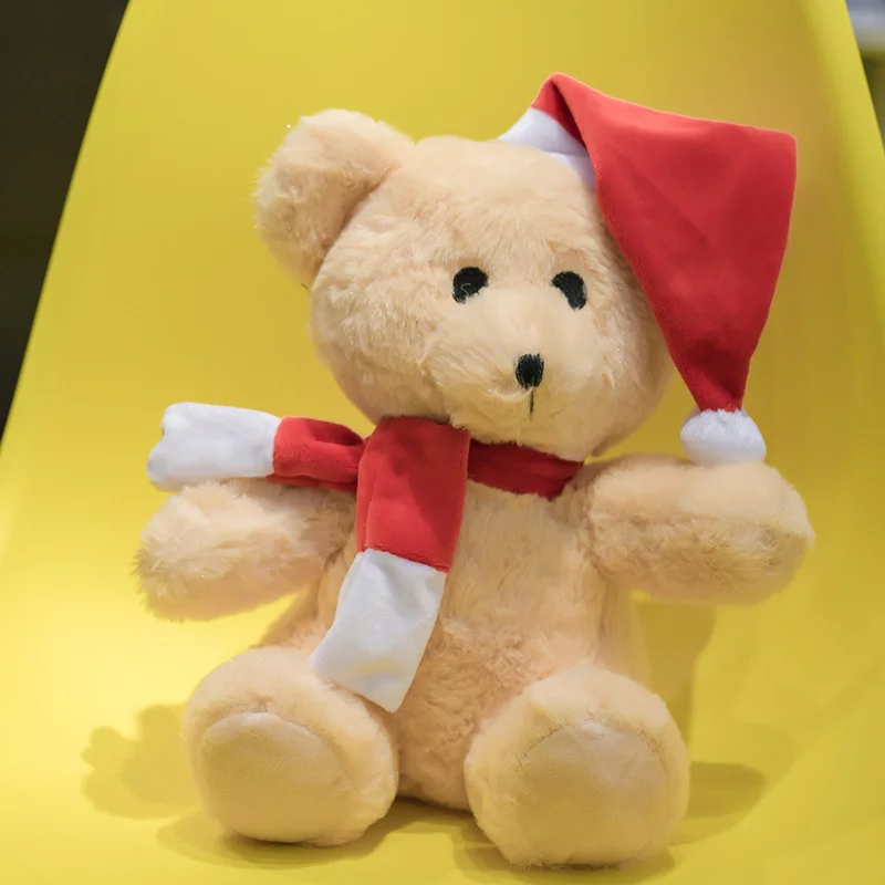 

1pc 27cm Kawaii Christmas Bear Plush Toy for Children Stuffed Cute Teddy Bear Doll for Kids Lovely Soft Appease Toy xmas present