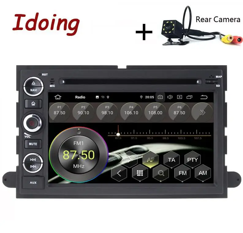 Standard with Camera Idoing " 2Din Andriod 9,0 автомобильный Радио DVD мультимедийный плеер для Ford Fusion Explorer Edge 2004-2009 4G+ 64G 8 Core gps навигация - Цвет: Standard with Camera