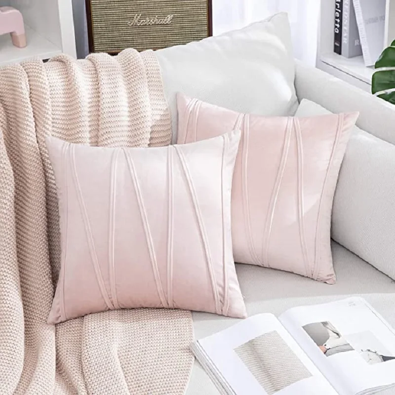 Inyahome New Art Velvet Yellow Blue Pink Solid Color Cushion Cover Pillow Case Home Decorative Sofa Throw Decor | Дом и сад