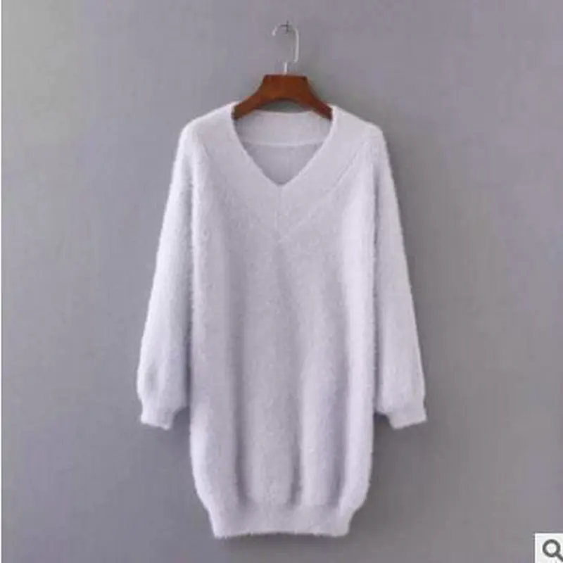 Женское платье-свитер пуловер средней длины Осень-зима 2020 | Женская одежда