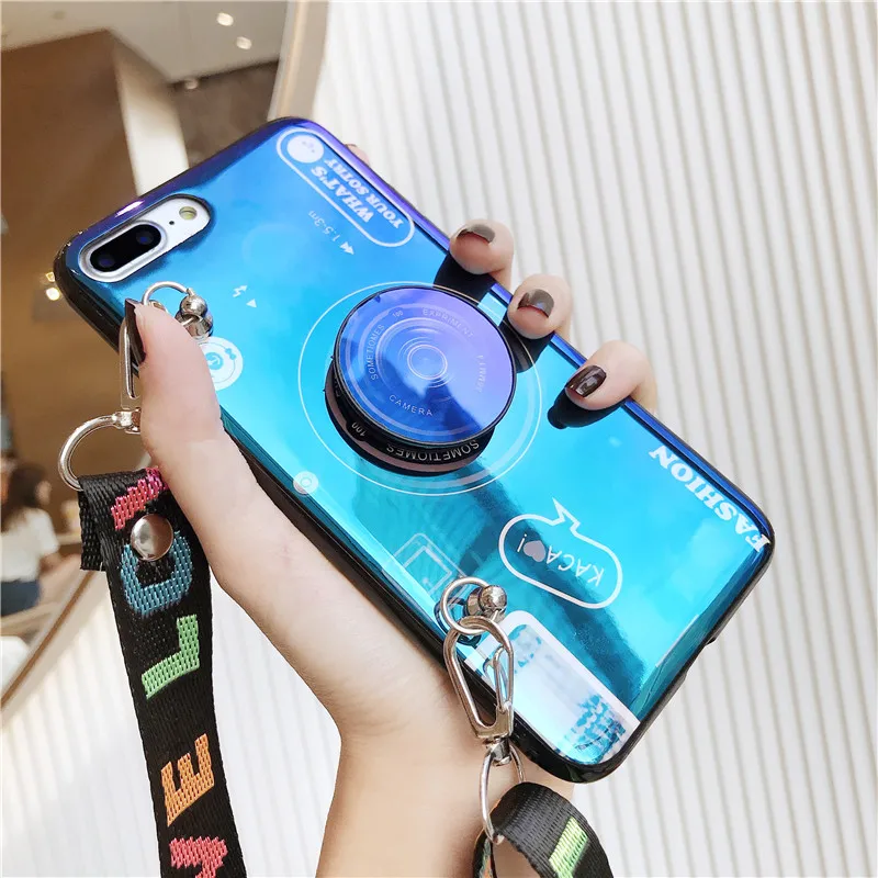 Retro 3D Camera phone case For xiaomi mi 10T 11 MAX 3 pro A1 6X Play redmi Note 9 10 9s 10s GO Stand Holder Lanyard Silicon | Мобильные