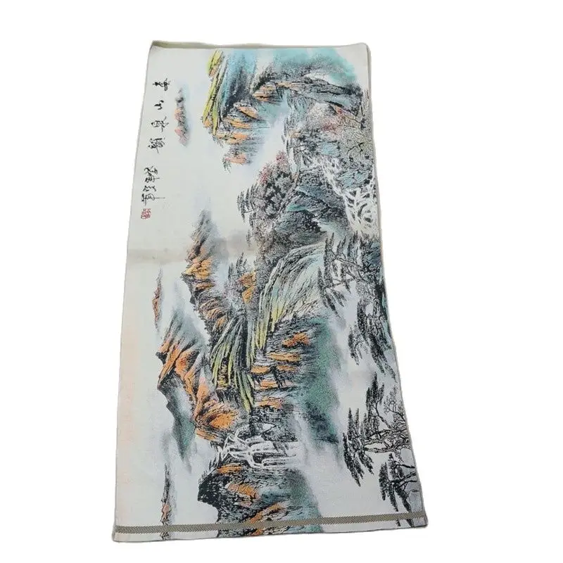 

Китайская старая шелковая картина, вышивка, пейзаж, картина длиной 120 см