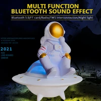 wireless bluetooth ufo astronaut table lamp speaker support aux tf fm radio creative toys birthday gift decoration loudspeaker