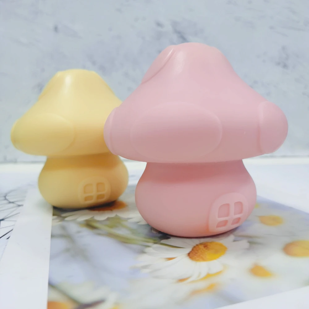 Cute Mushroom House Candles Mold Fairy Toadstool Lantern Gnome Home Silicone Candle Moulds Patio Decor