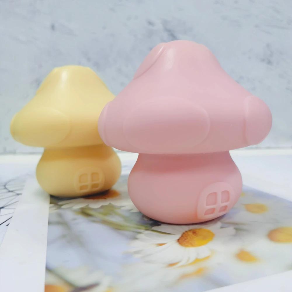 

Cute Mushroom House Candles Mold Fairy Toadstool Lantern Gnome Home Silicone Candle Moulds Patio Decor