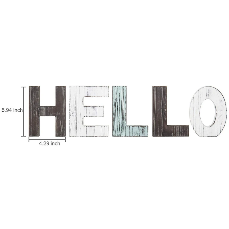 

Wooden Retro Letters Decor Wood Welcome Script Word Sign Art Rustic Cursive Word Room Decoration Wall Hanging Ornaments
