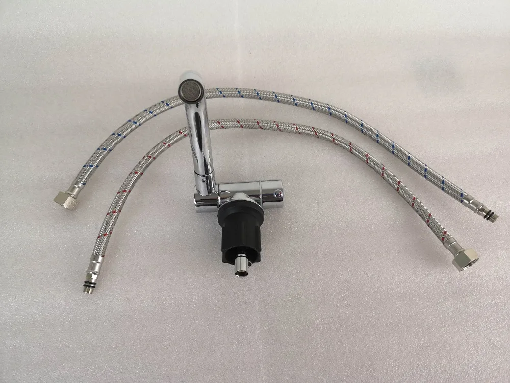 

RV Hand Wash Basin Sink Acrylic Triangular with Folded Faucet Boat yachts van camper trailer Caravan accessories 380*380*100mm