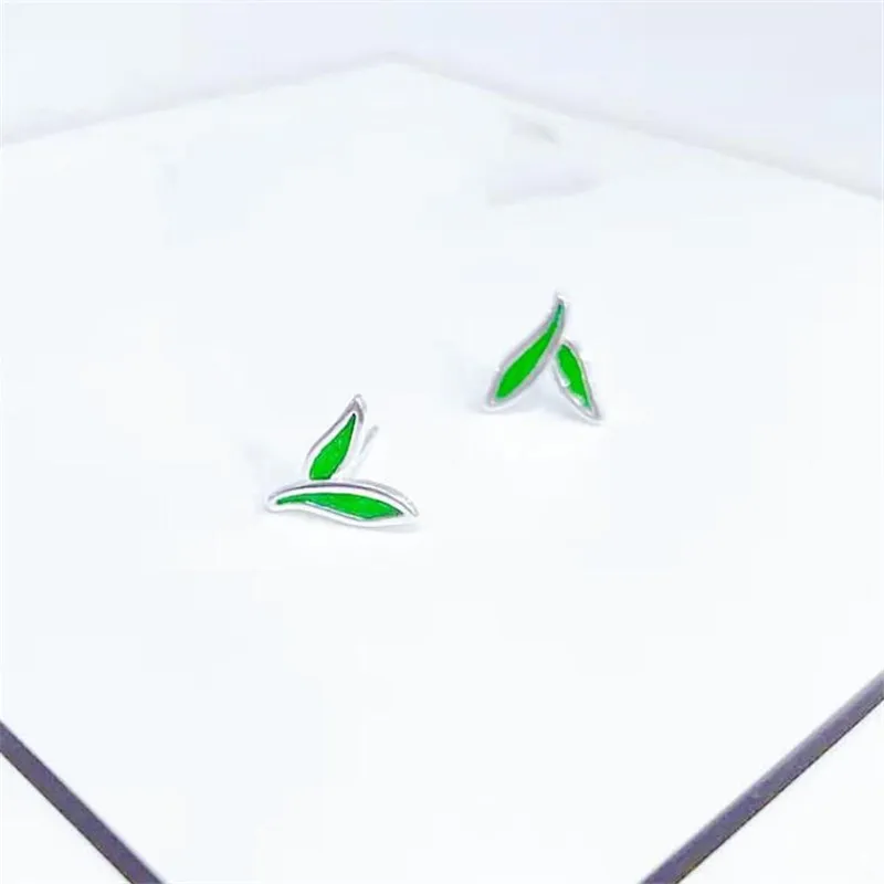 Новые модные ювелирные изделия простой лист креативное серебро 925 пробы не