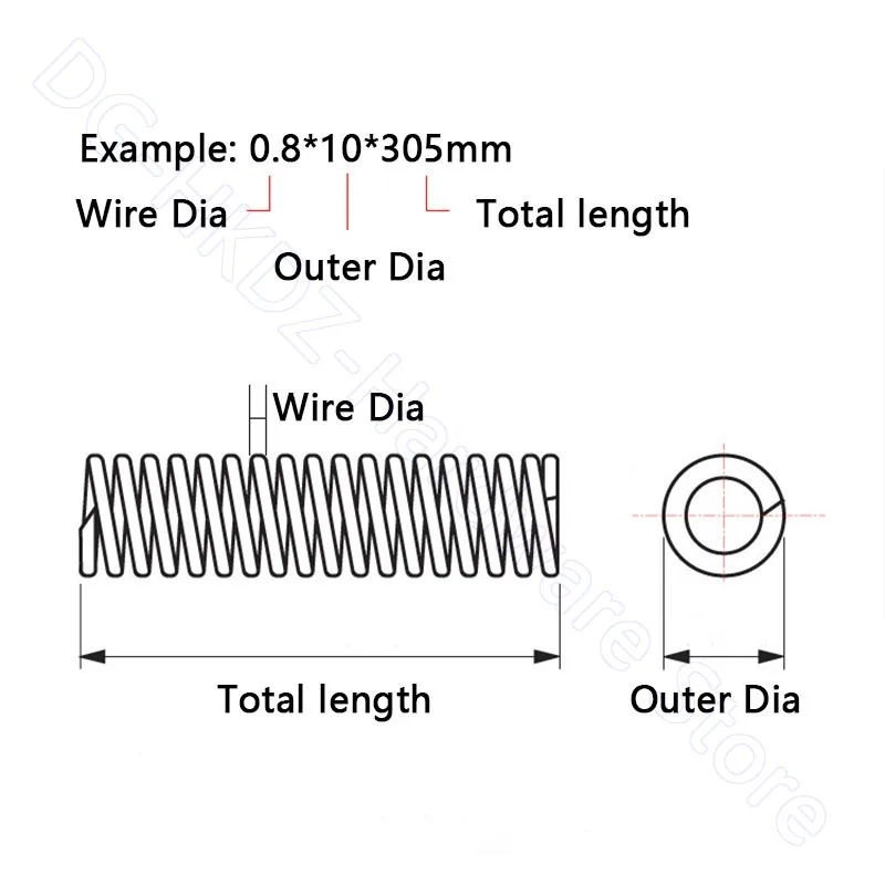 5pcs 305mm Compression Spring 304 Stainless Steel Pressure Wire Dia 0.3 0.4 0.5 0.6 0.7mm Outer 3 4 4.5 5 5.5 6-10mm | Обустройство