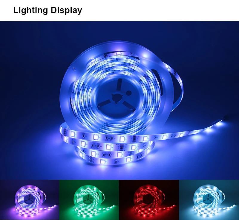 DC12V RGB Светодиодные полосы света SMD5050 водонепроницаемый беспроводной wifi Лента