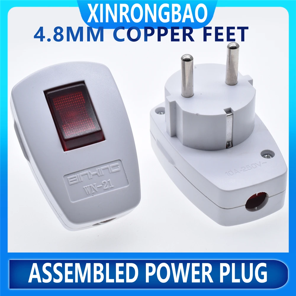 Немецкий розетчатый штекер питания Schuko с функцией включения и выключения Swtich