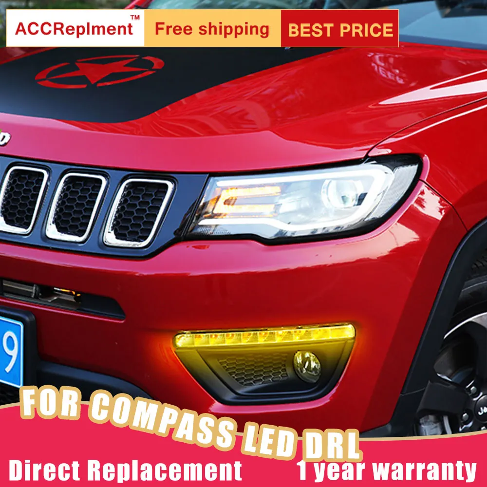 Светодиодный Габаритные огни для Jeep Compass 2017 2019 высокая яркость светодиодный