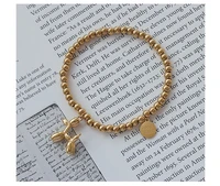girafe fashion gold color fine jewelry charm chain 4mm bead bracelets high quality titanium bracelet gifts for women wedding