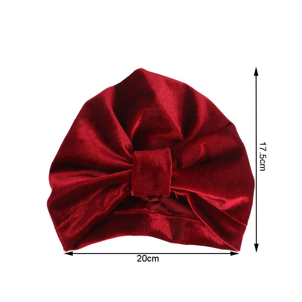 Velvet Baby Hat for Girls Autumn Winter Boy Cap Photography Props Elastic Infant Beanie Turban Accessories | Детская одежда и