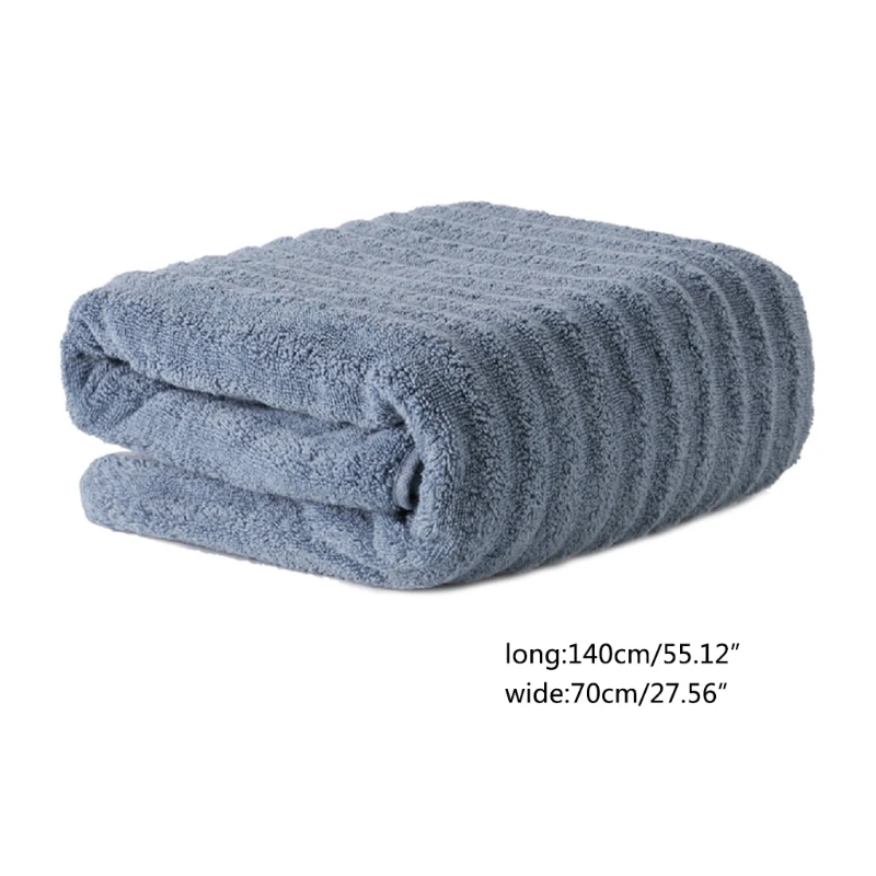 

70x140cm Classic Luxury Ribbed Striped Cotton Bath Towel Soft Thick Jacquard Woven Super Absorbent Solid Color Beach Shower Wash