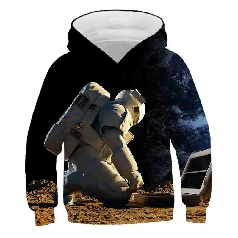

kids Hoodies 3D Space Galaxy Astronaut Printed Hoodie boys and girls Harajuku Hip Hop Streetwear Casual Hoody Sweatshirt