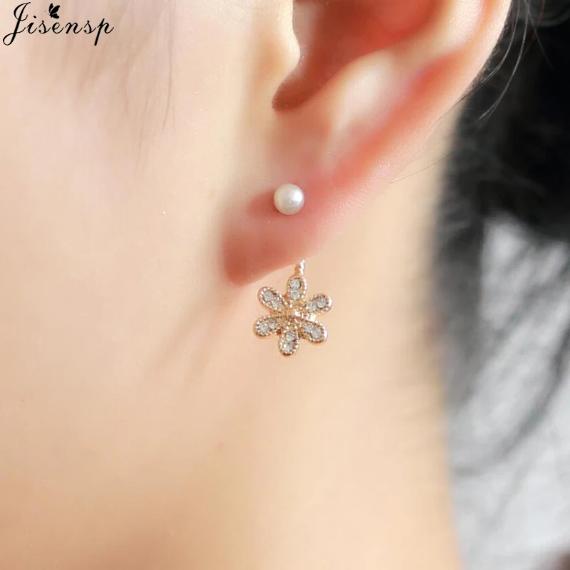 Jisensp Свадебные ювелирные изделия Нежный Кристалл Снежинка уха куртки прекрасный