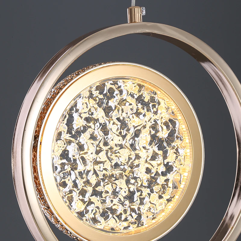 Современная круглая зеркальная маленькая люстра FKL креативная прикроватная