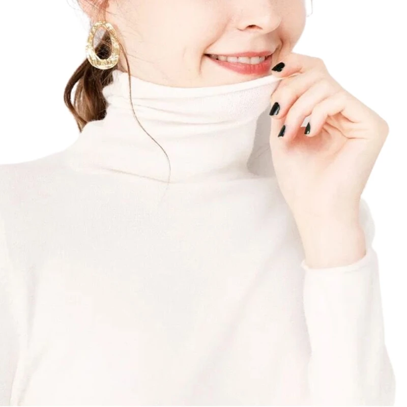 

Women Thicken Turtleneck Sweater Long Sleeve Solid Color Slim Knitted Jumper Top