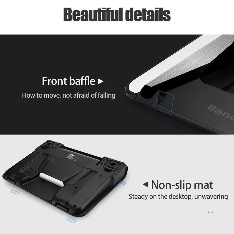 Охлаждающая подставка для ноутбука IIano регулируемая вентиляция USB Подставка