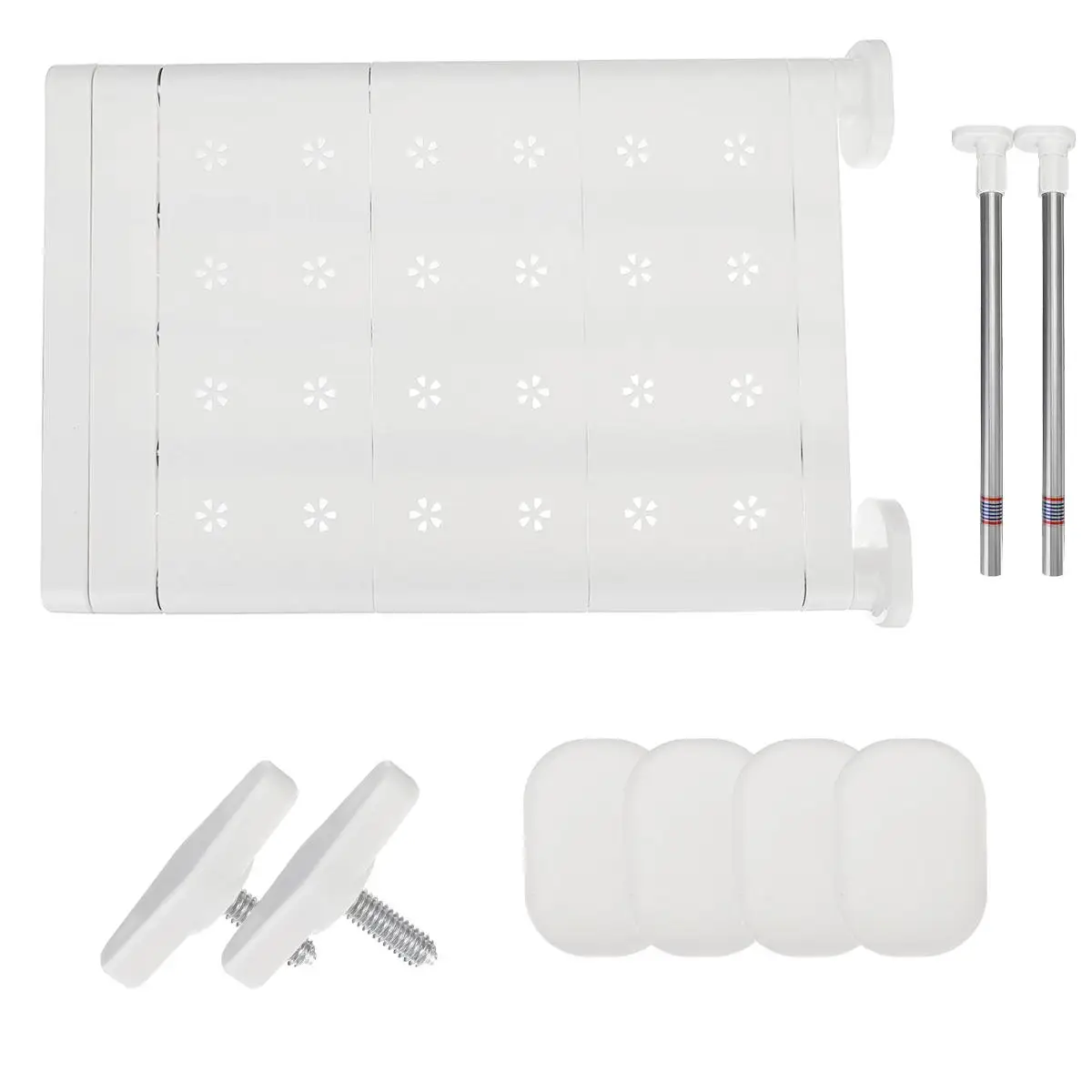 

1 Tier Adjustable Wall Mount Kitchen Rack Organizer Retractable Cabinet Partition Shelf Stand Bathroom Storage Rack Holder