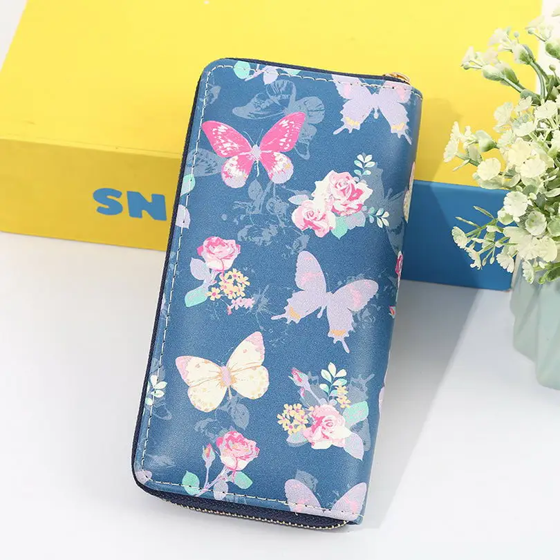 KANDRA Летний Новый женский цветочный принт модный длинный ладонь кошелек дорожный