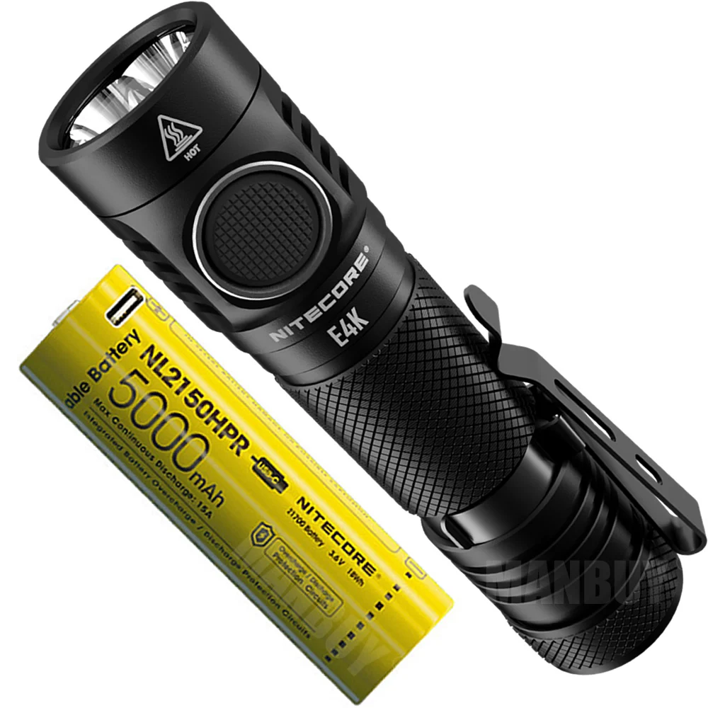 2021 Nitecore E4K 4400 люмен компактный фонарик для повседневного использования 4xCREE XP L2 V6