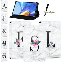 cover case fit huawei honor v6enjoy tablet 2 10 1matepad10 410 8pro 10 8huawei matepad t8 white marble letter tablet case